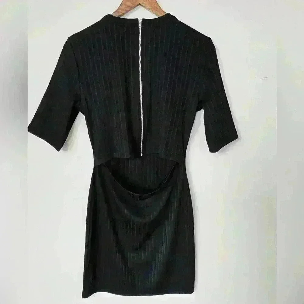 French Connection Ribbed Zip Back Dress with Back Opening.